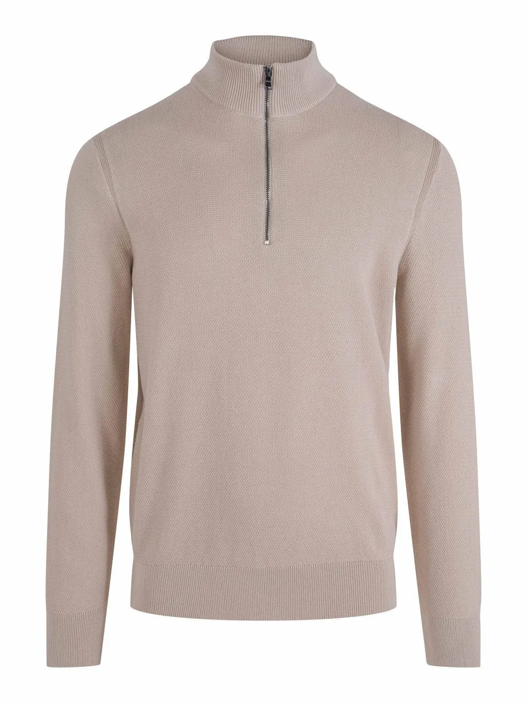 EBRANDO ZIP-NECK SWEATER Beige