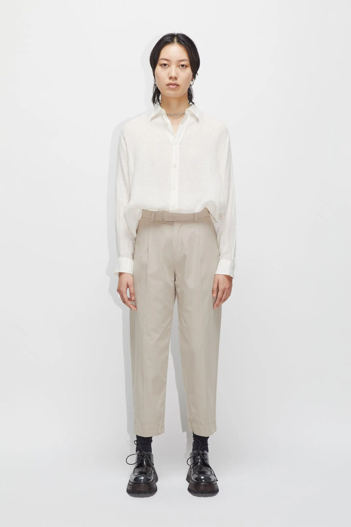 Cropped High Waist Trousers