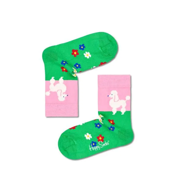 Kids Poodle & Flowers Sock