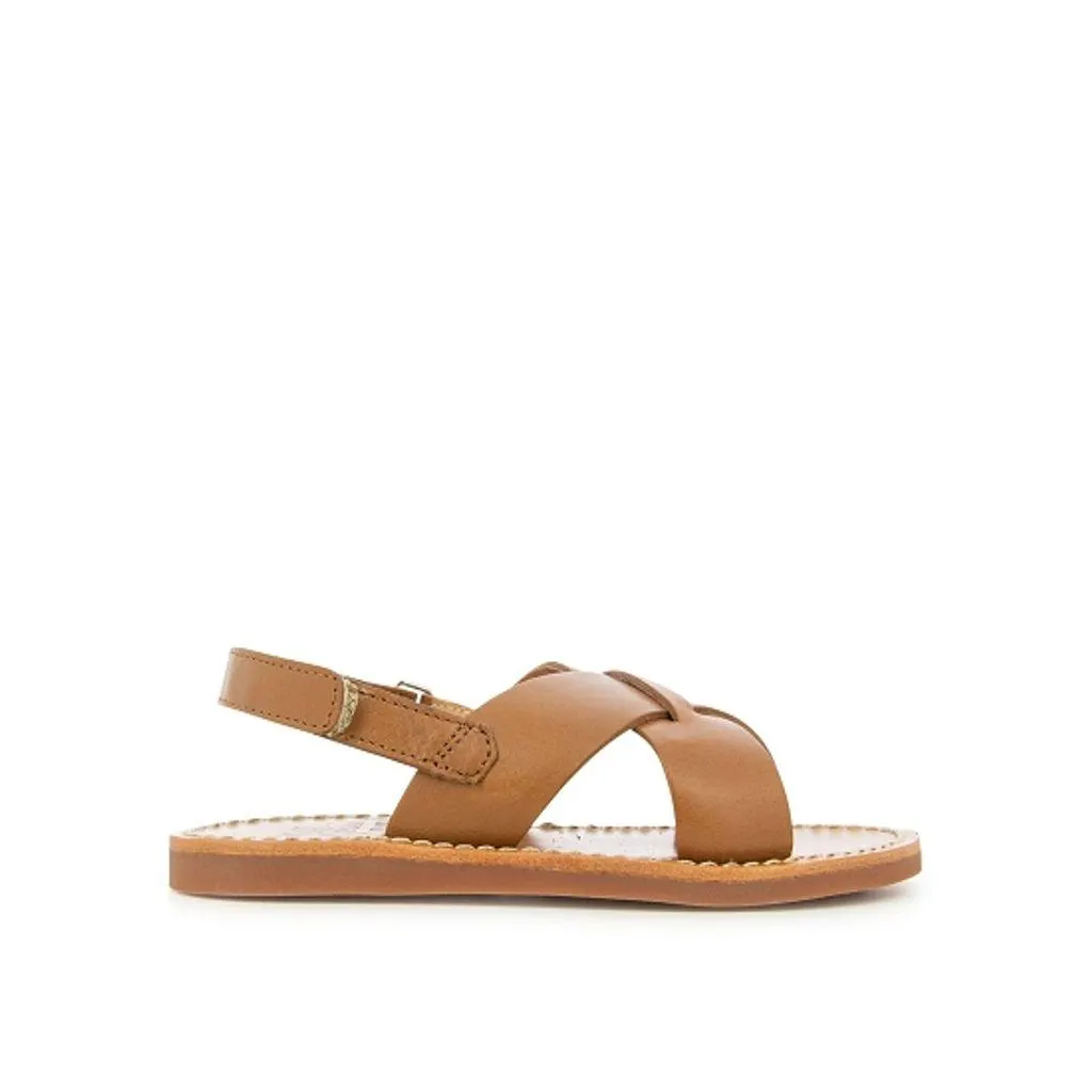 Plage Stitch Cross Sandaler Camel