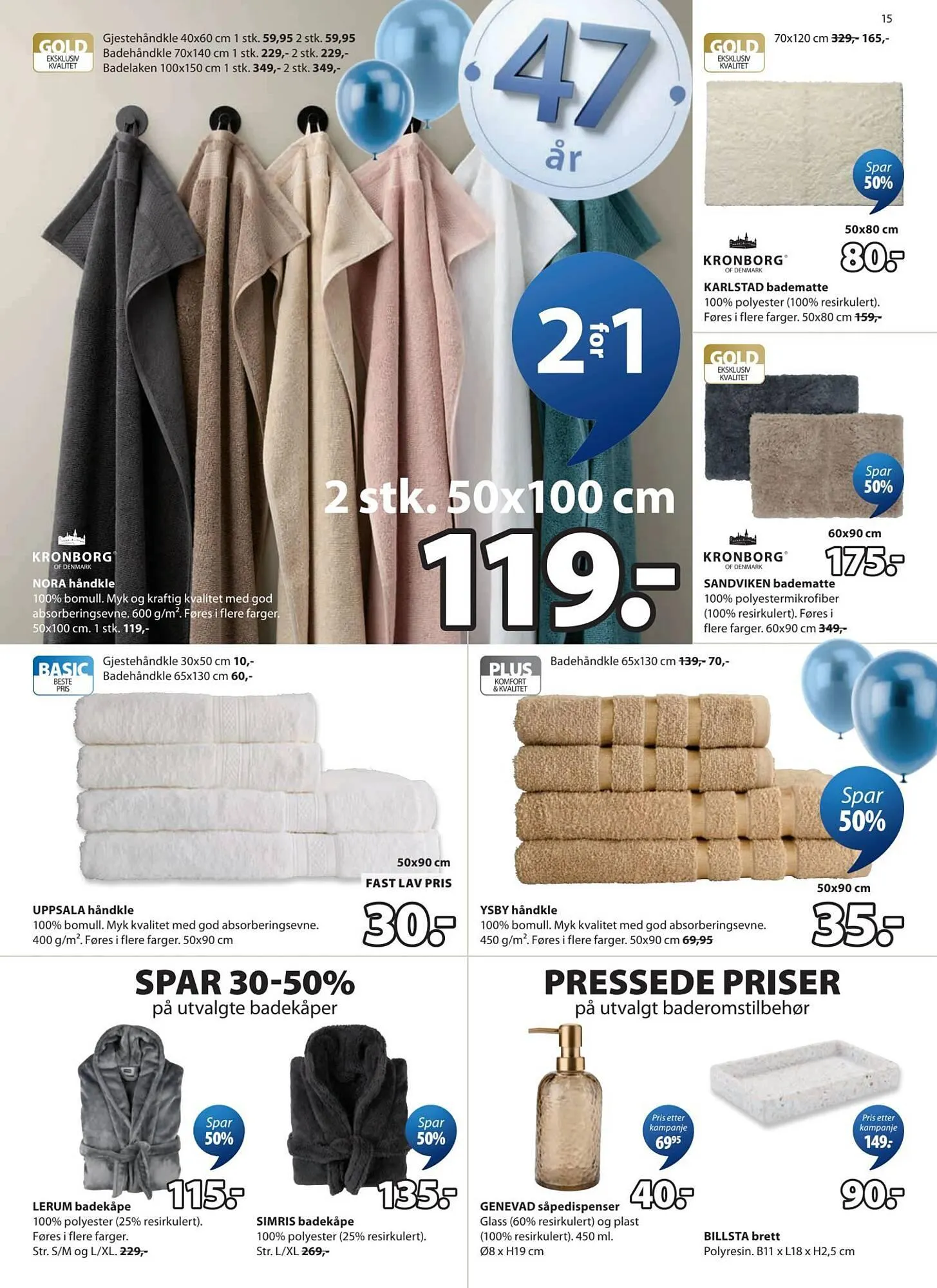 JYSK kundeavis fra 30. mars til 12. april 2026 - kundeavisside 15