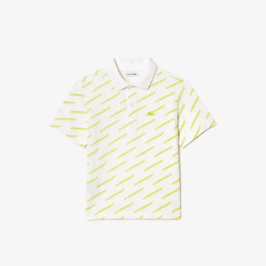 Boys’ Lacoste Printed Organic Cotton Polo Shirt
