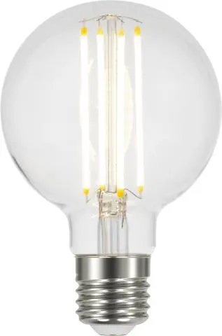 LED E27 globe dimbar 4,8W Klar 8 cm