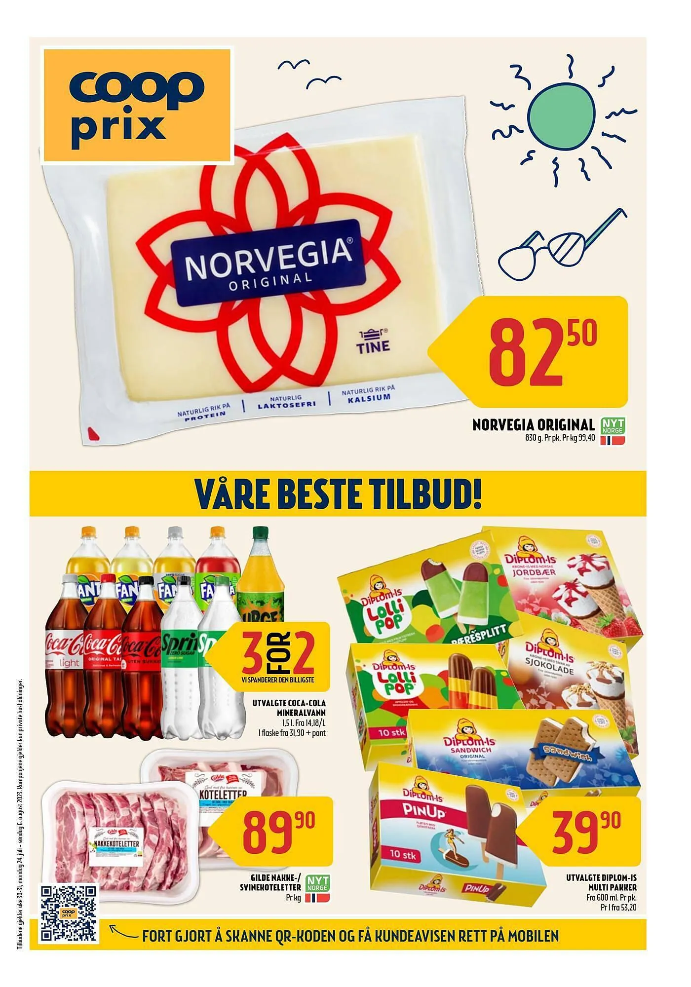 Coop Prix Kundeavis fra 23. juli til 6. august 2023 - kundeavisside 1