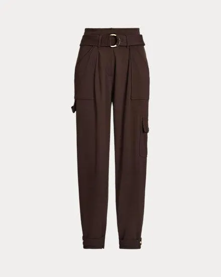 Belted Ponte Cargo Trouser