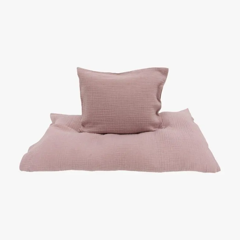 Pia sengesett i musselin, pink