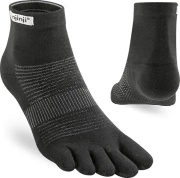 Injinji Men's Run Lightweight Mini-Crew Black