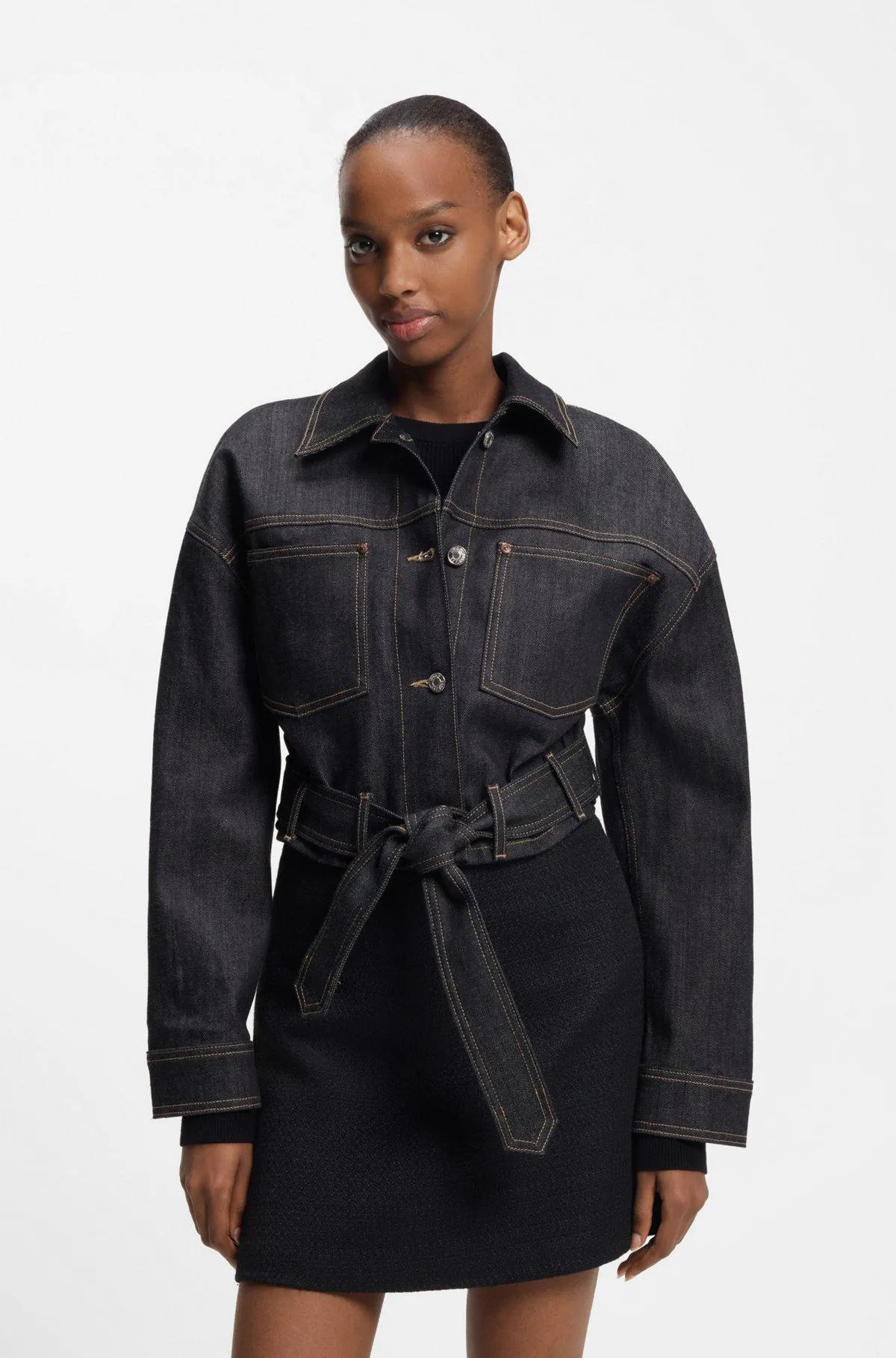 Cropped jacket in Japanese selvedge denim