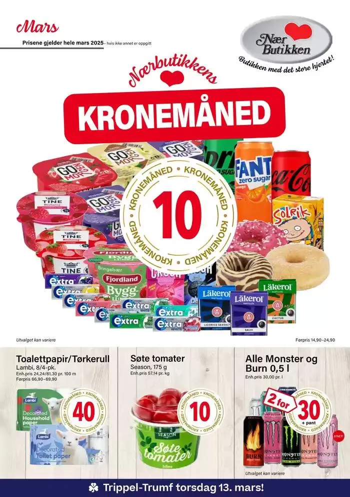 Kronemåned fra 3. mars til 31. mars 2025 - kundeavisside 1