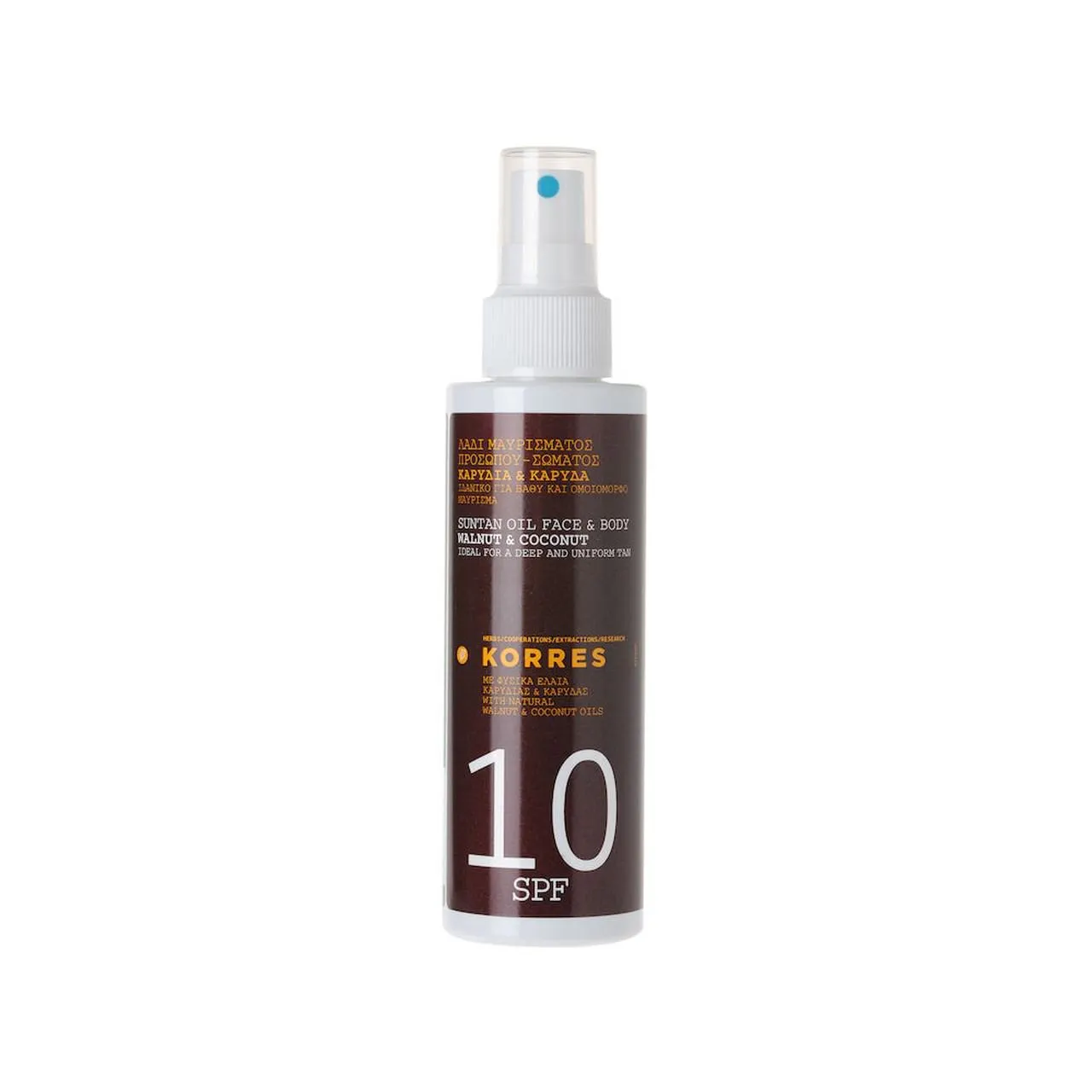 Korres Walnut & Coconut Suntan Oil Face & Body SPF10 150ml