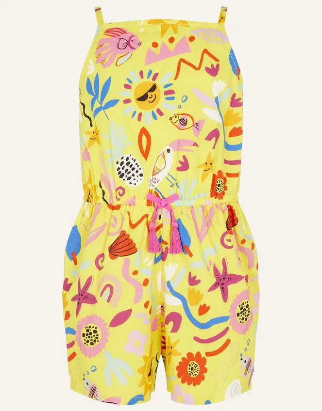 Sunshine Print Playsuit Yellow