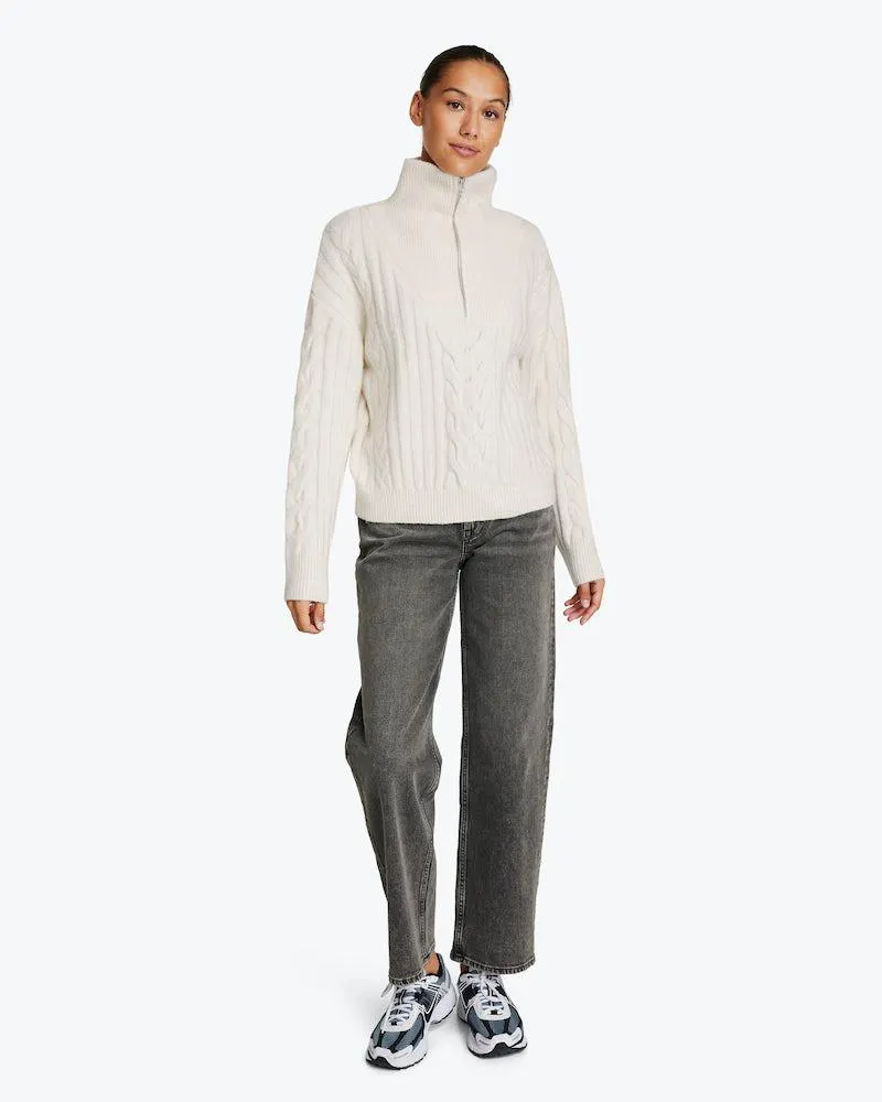 Abby Strikket Half Zip Genser