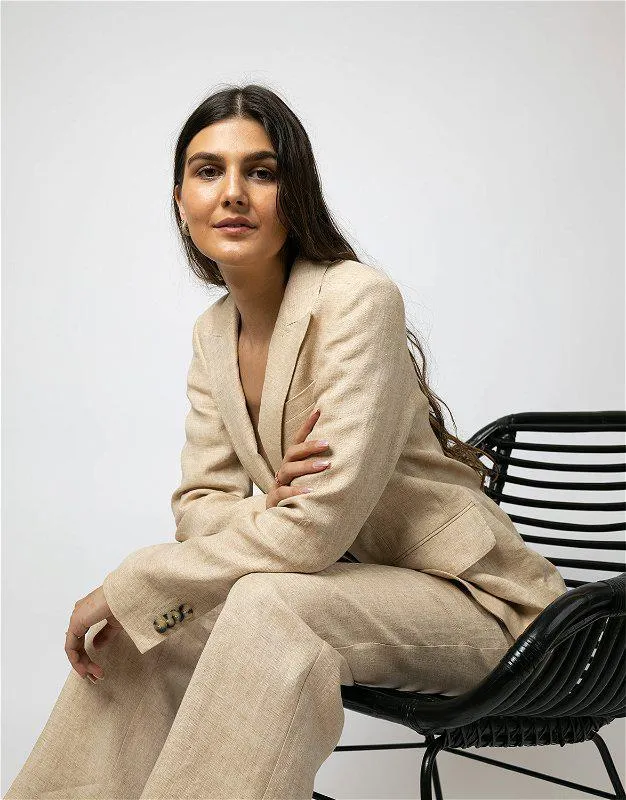 6809 New HE W Dori High Trousers Light Caramel