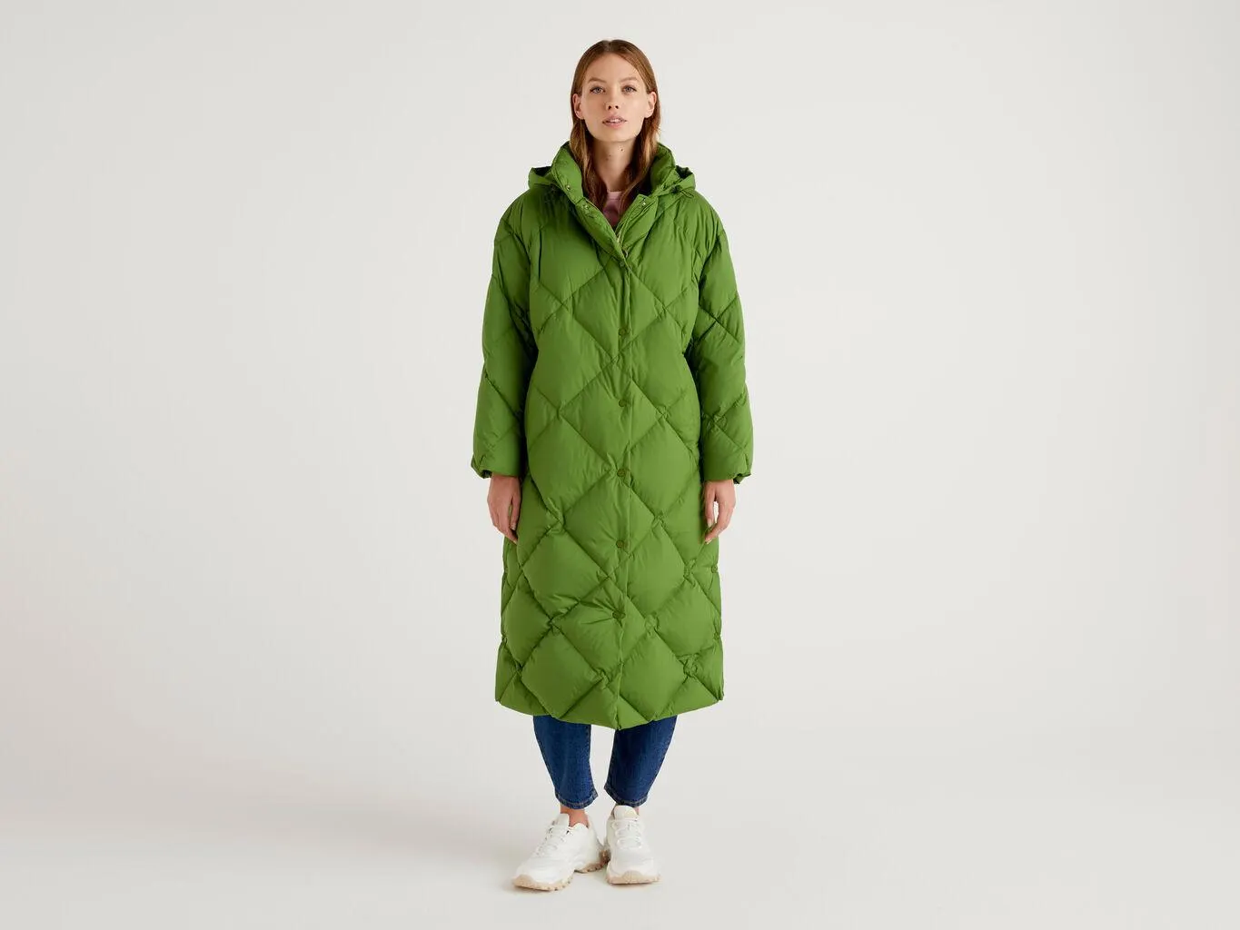 Benetton Recycled Feathers Dunjakker Dame Olivengrønne Grønn | Norge-5814307