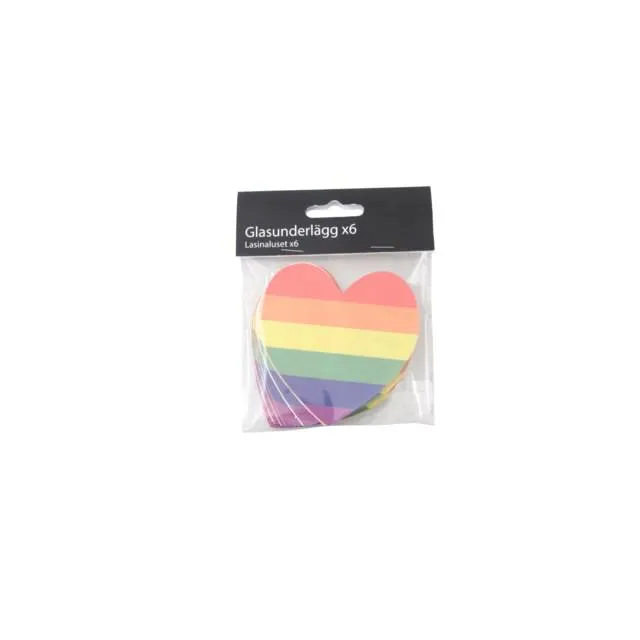 Pride glassunderlag 6pk