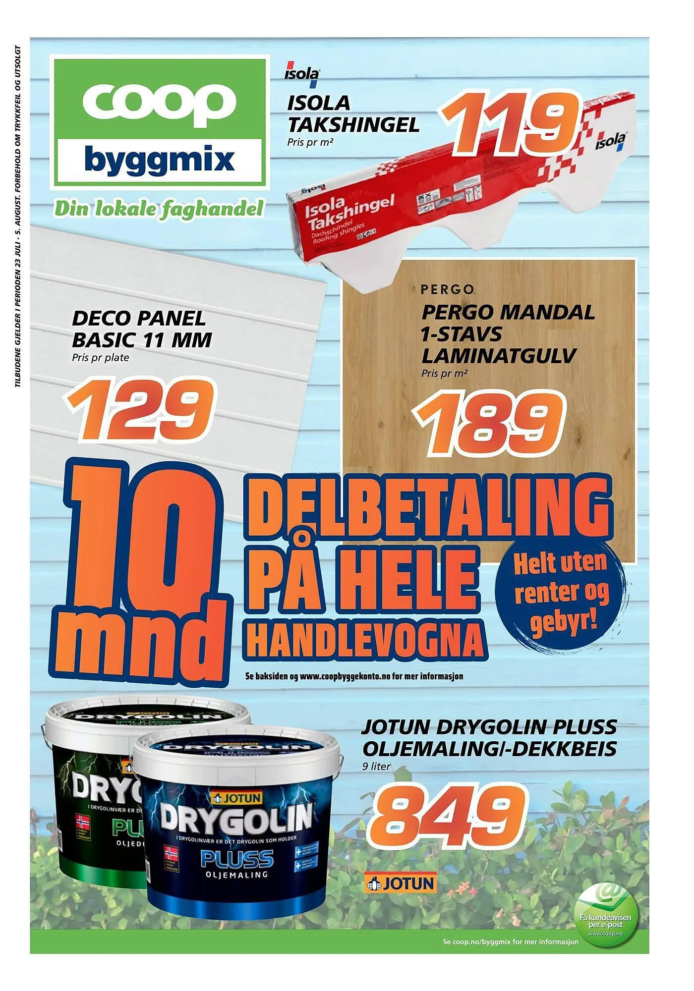 Coop Byggmix Kundeavis fra 22. juli til 5. august 2023 - kundeavisside 1