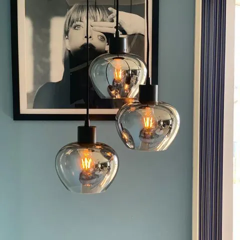 Kelly hengende rondell taklampe Nova Life Røykfarget