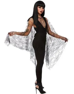 Svart Poncho med Spidelvev