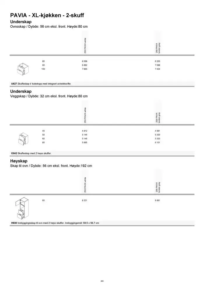 kvik kjøkken Prisliste. fra 1. januar til 31. desember 2025 - kundeavisside 495