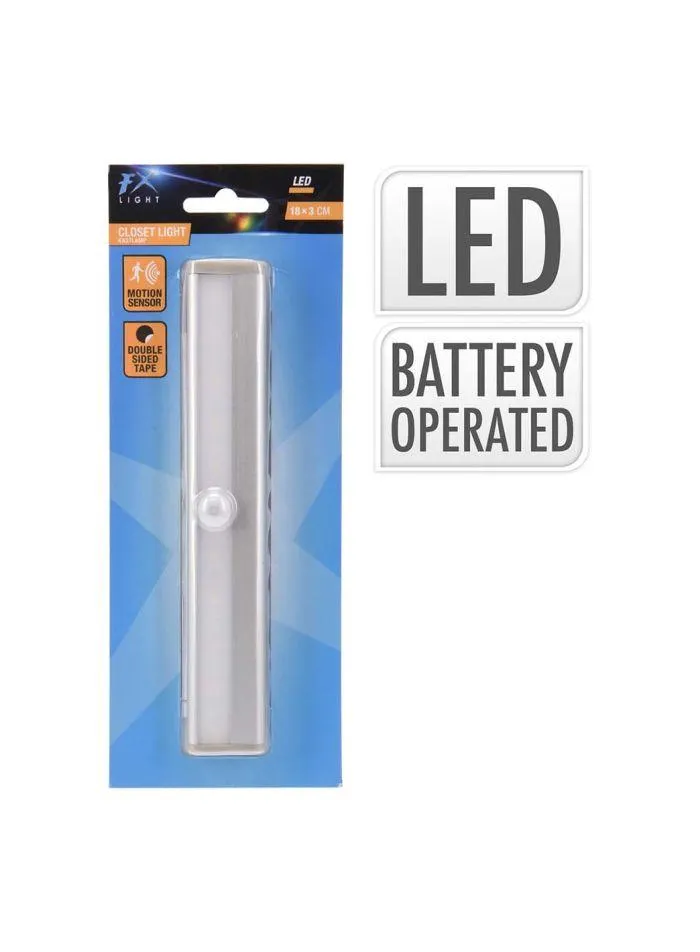 Lyslist med sensor batteridrevet - hvit