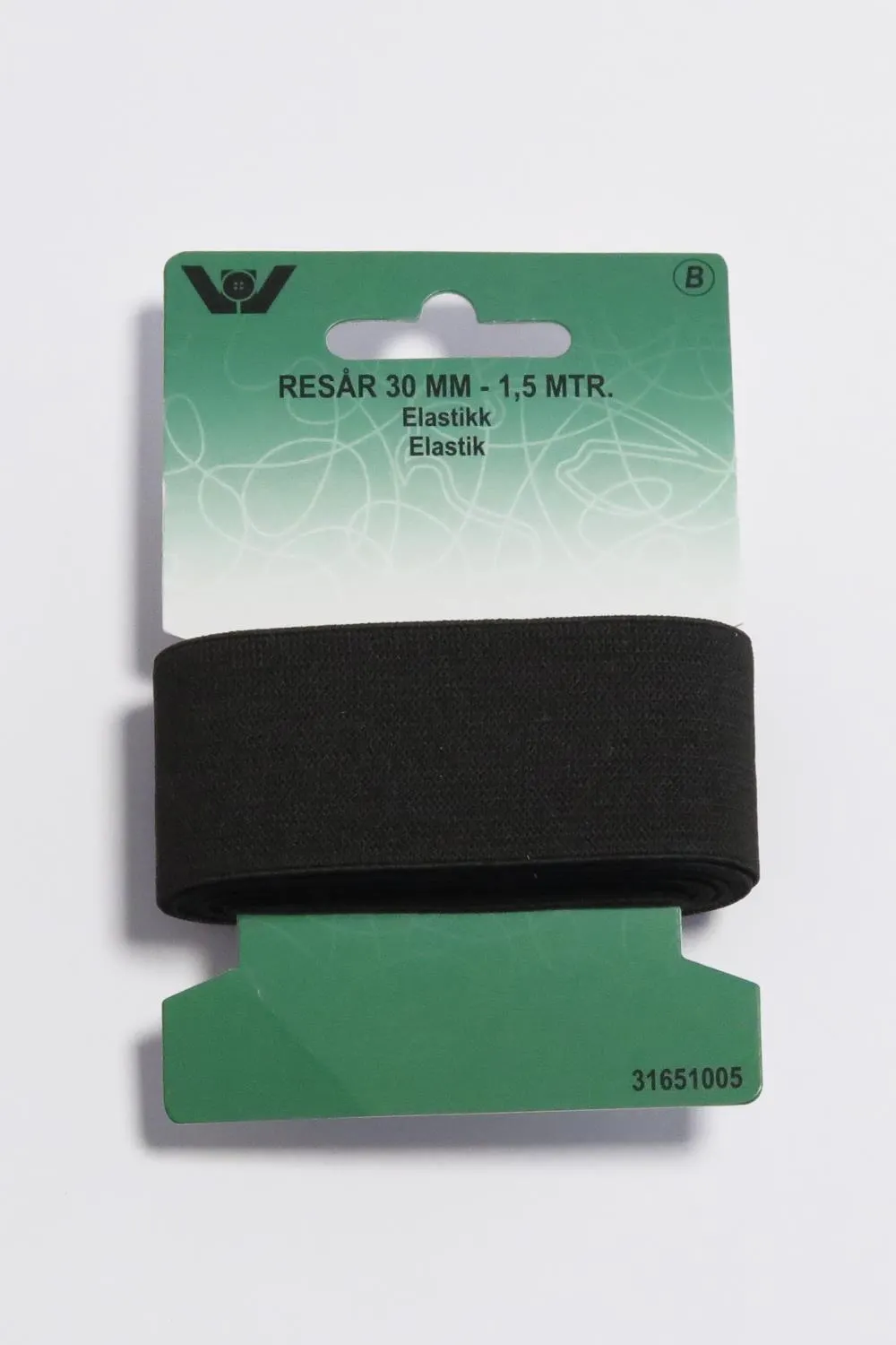 Elastikk 30mm, svart