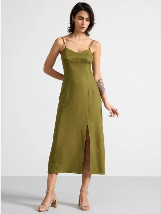 Midikjole i linblanding