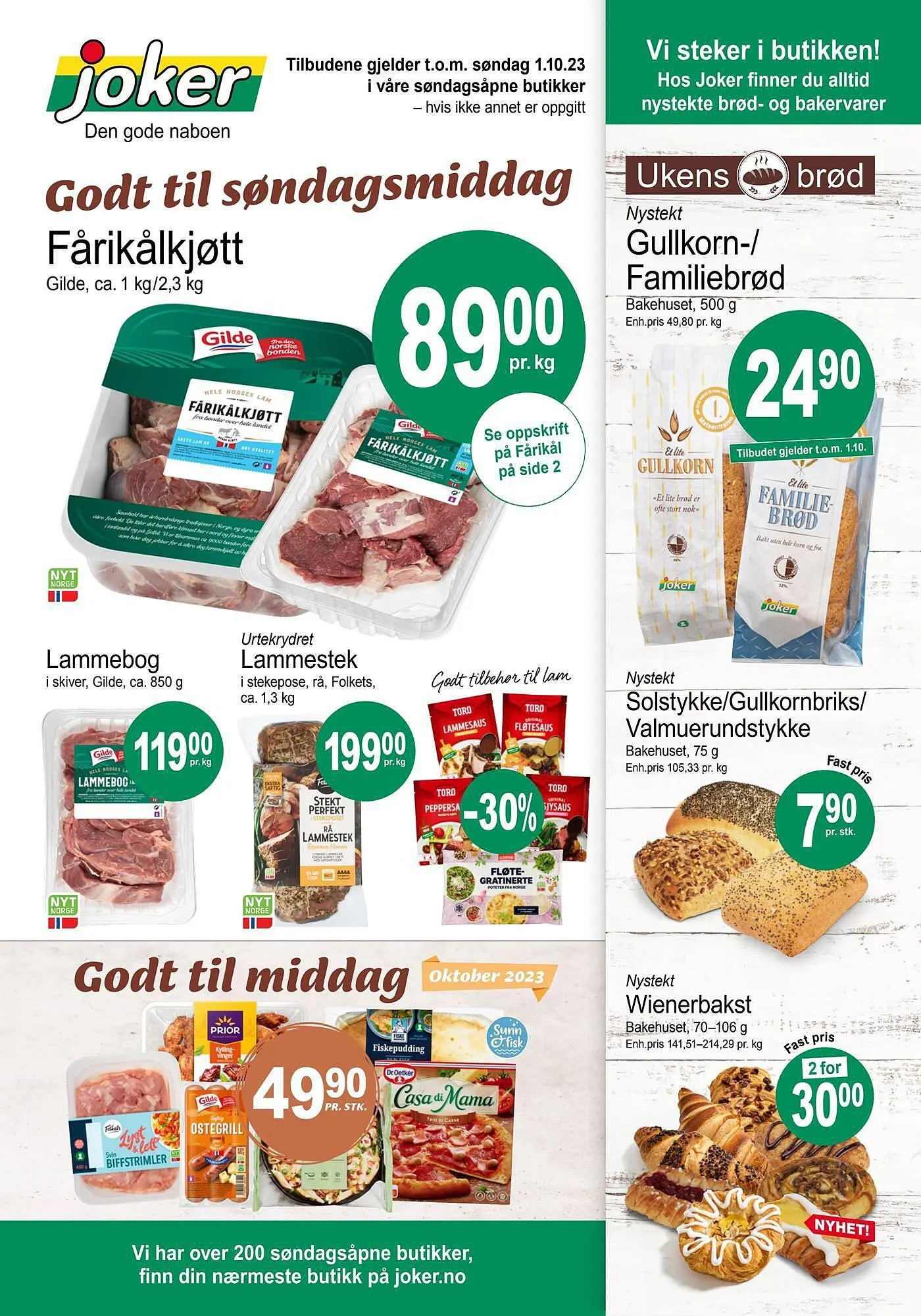 Joker Kundeavis fra 30. september til 1. oktober 2023 - kundeavisside 1