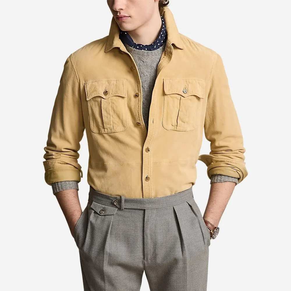 Suede Utility Jacket - Light Honey X