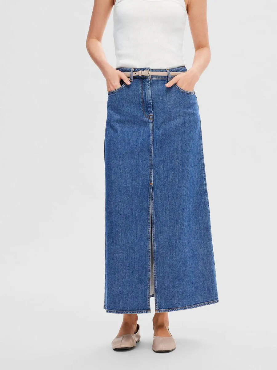 DENIM MAKSISKJØRT