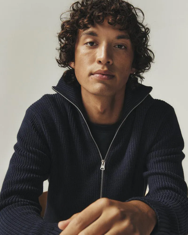 Bomullscardigan med zip