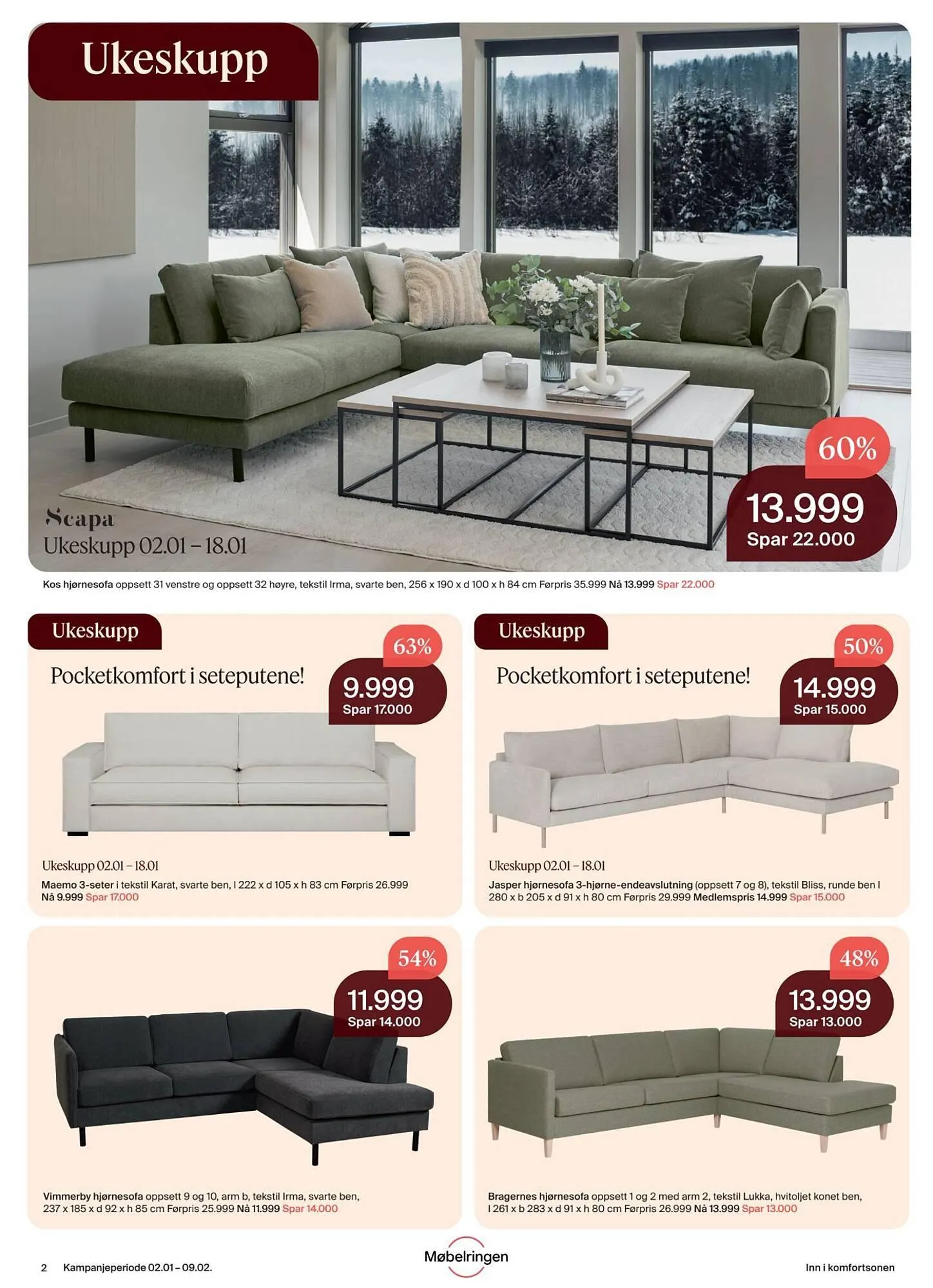 Møbelringen kundeavis fra 2. januar til 10. februar 2026 - kundeavisside 2