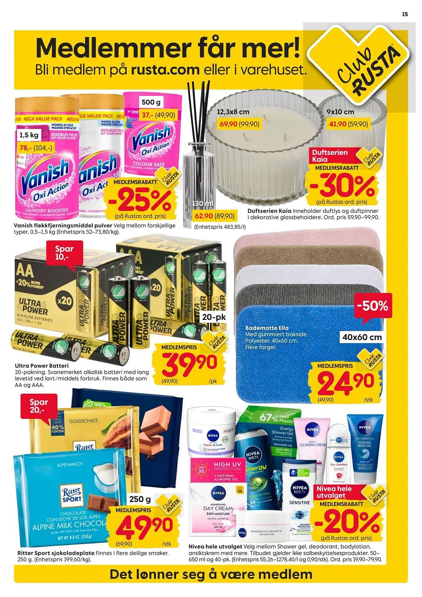 Rusta kundeavis fra 16. mars til 22. mars 2026 - kundeavisside 15
