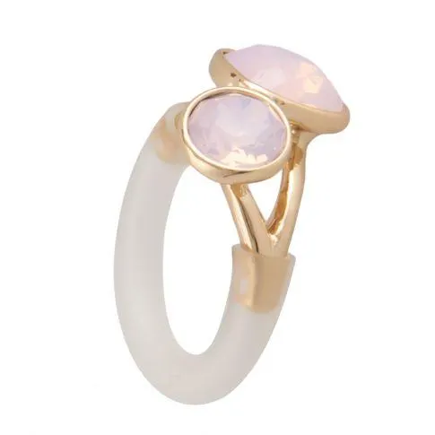 Patricia 2 ring gold Matt pink