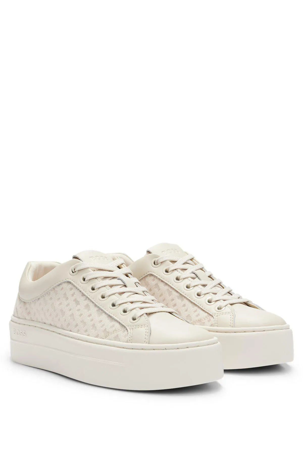 Platform trainers with monogram print