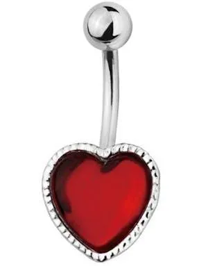Perfect Heart Navlepiercing - Rød