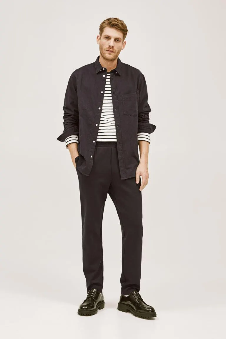 Regular Fit Strukturmønstret skjorte