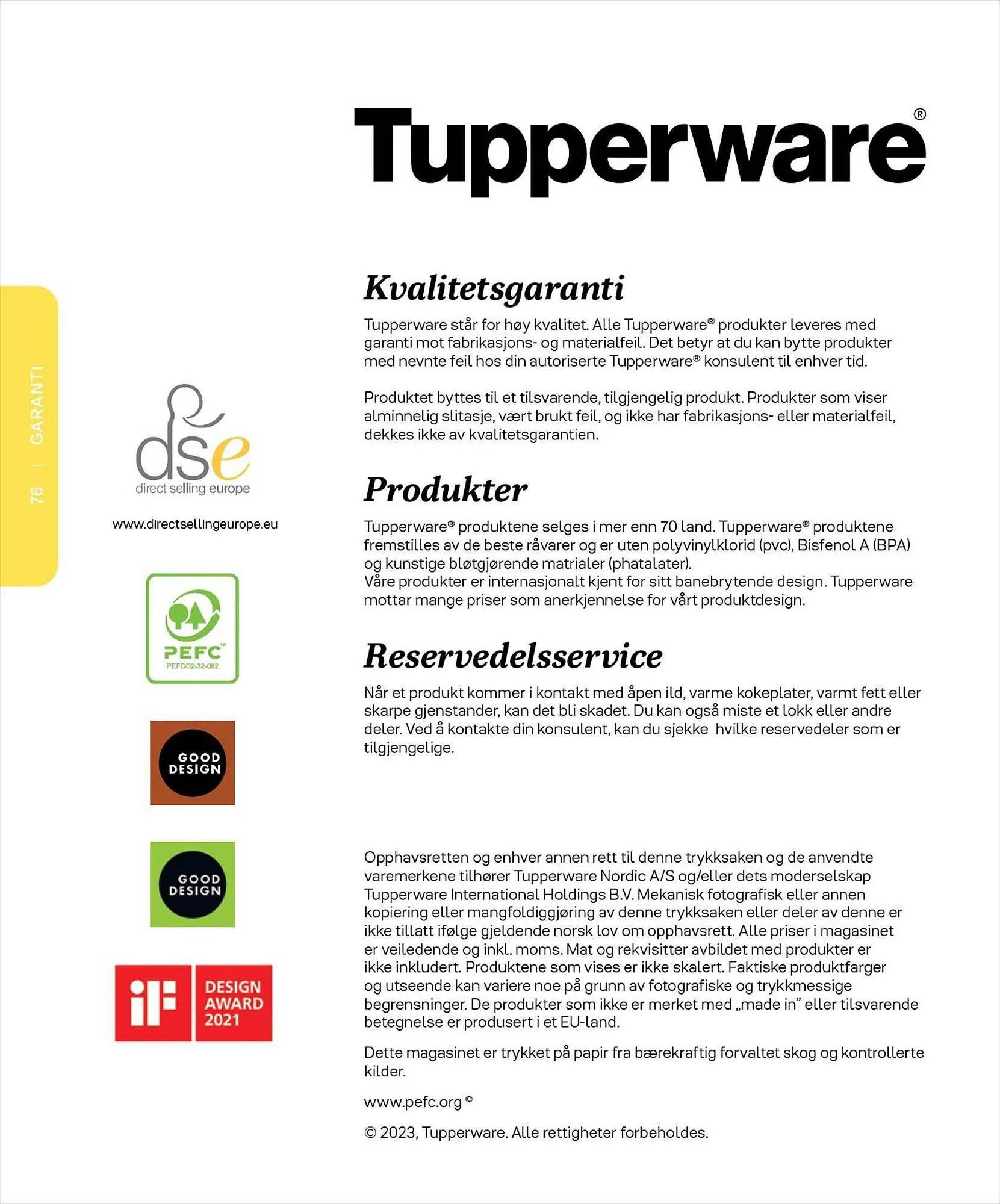 Tupperware Kundeavis fra 6. mars til 31. august 2023 - kundeavisside 76