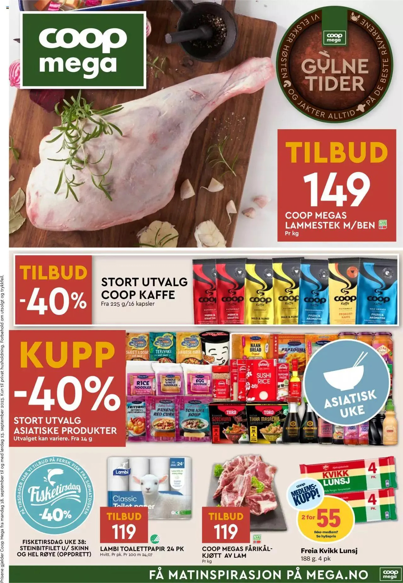 Coop Mega kundeavis fra 18. september til 23. september 2023 - kundeavisside 1