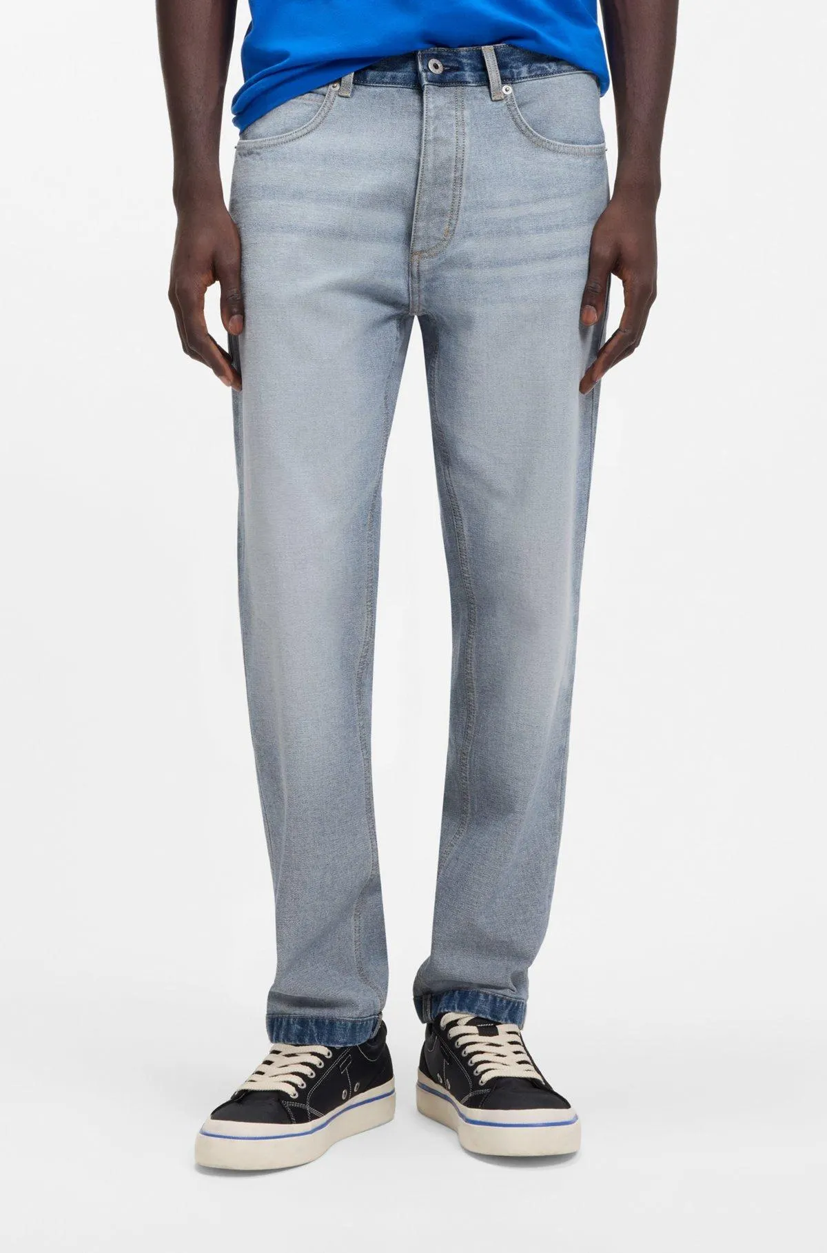 Regular-fit jeans in inside-out denim