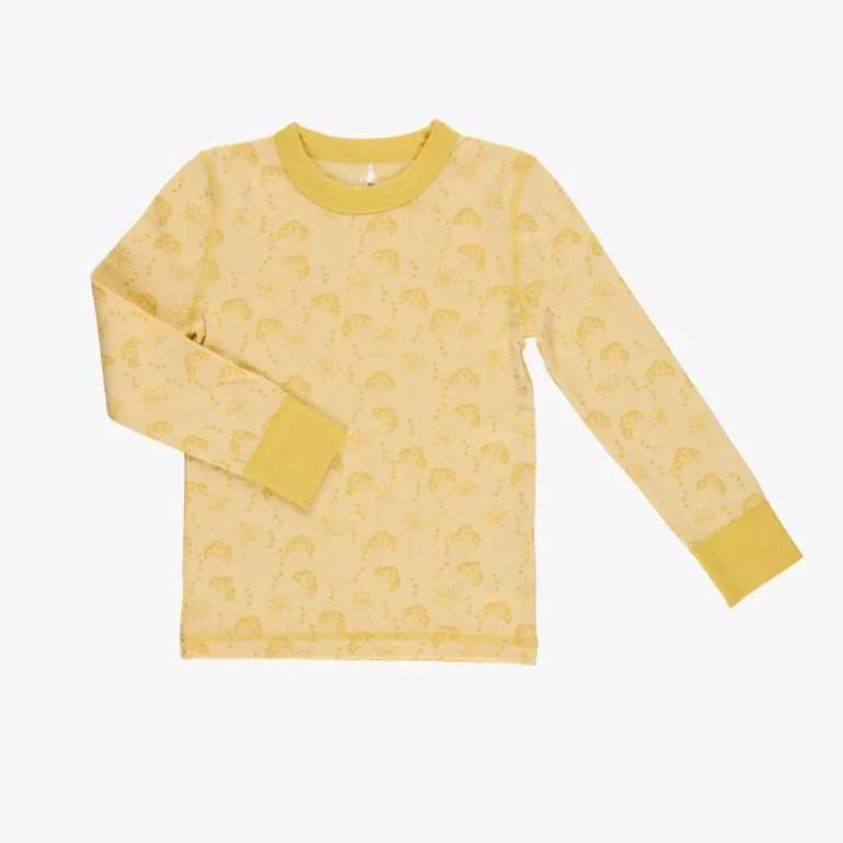 Snøfall trøye aop ull/bomull, lemon