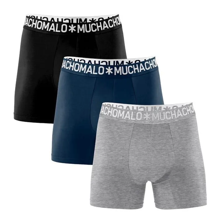 Muchachomalo Man 1132 Cotton Boxer 3pk Black/Blue/Grey Mel.