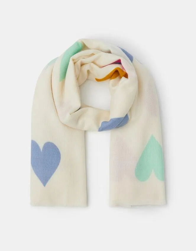Heart Print Blanket Scarf