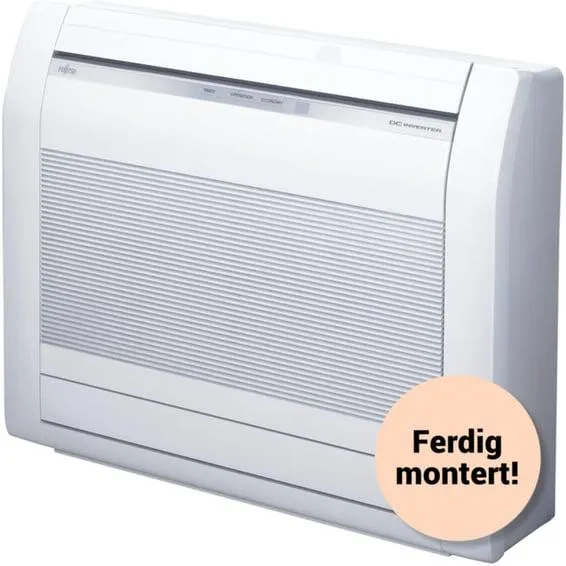 Ferdig montert Fujitsu Extreme Gulv 6.2 varmepumpe