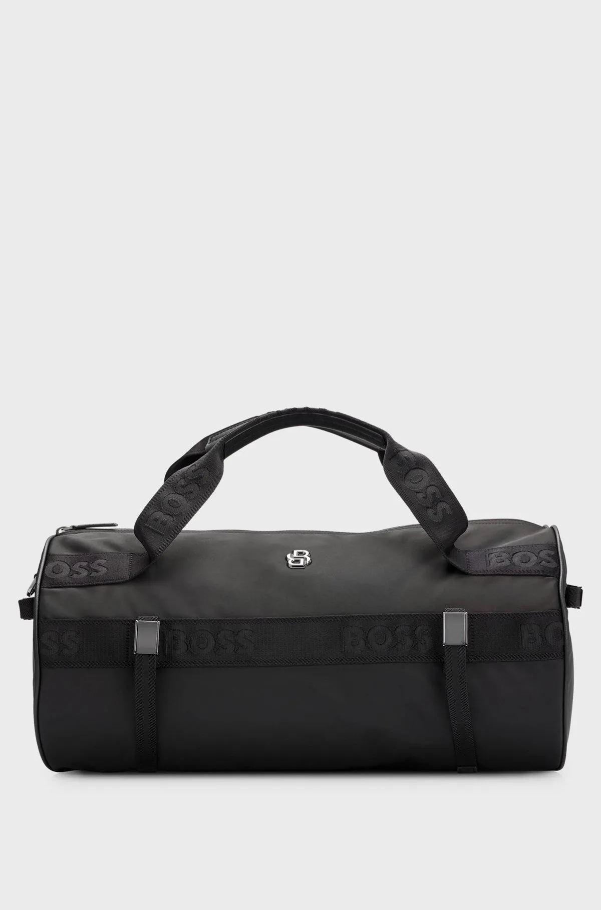 Logo-strap holdall with metallic double monogram