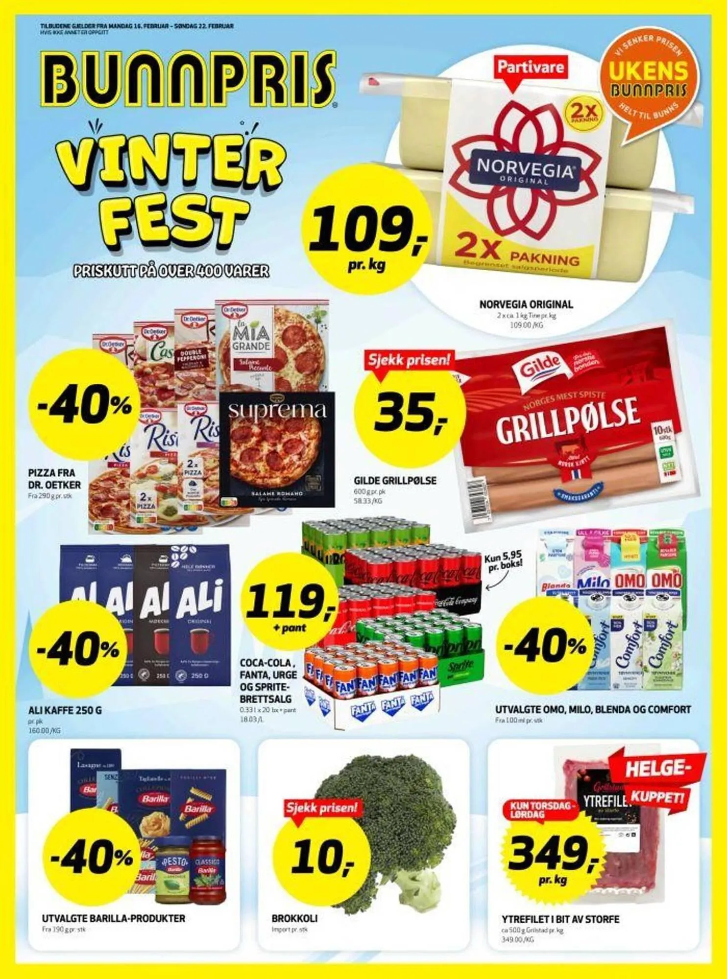 Bunnpris kundeavis fra 16. februar til 22. februar 2026 - kundeavisside 1