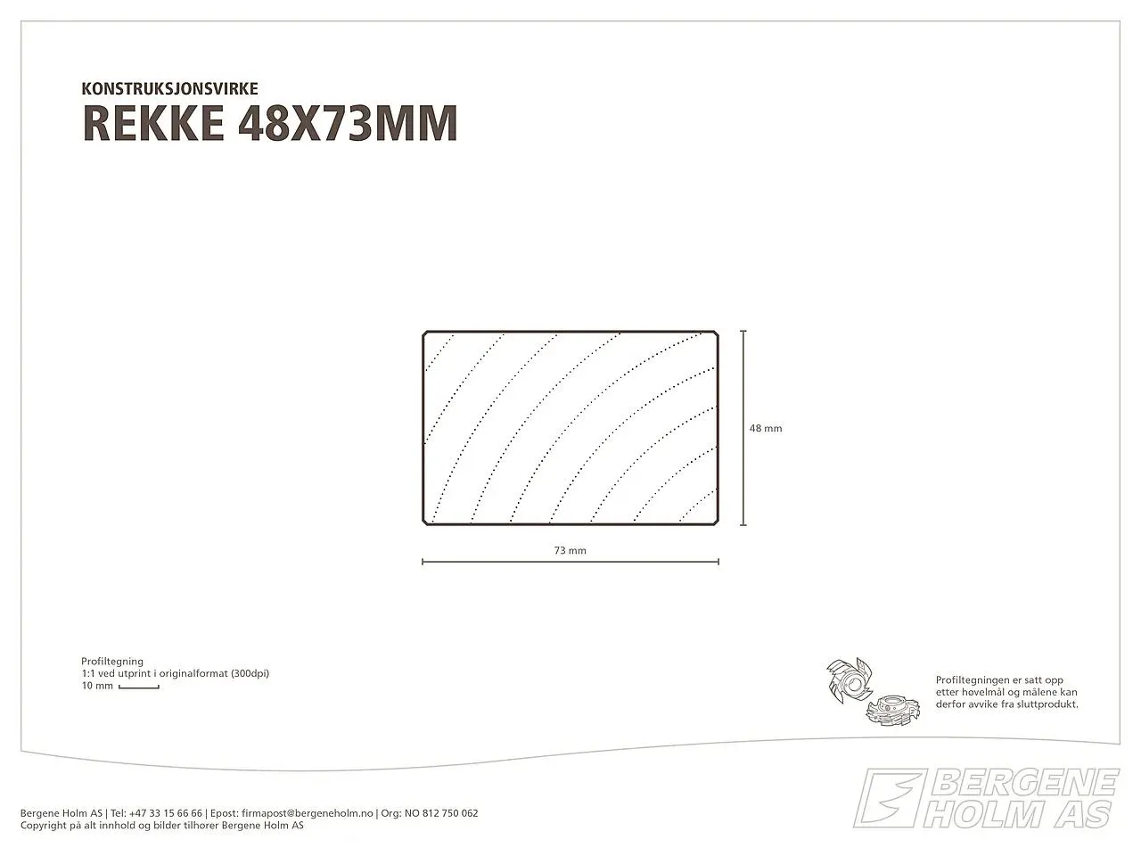 Lekt justert furu impregnert klasse 1 48x73 mm