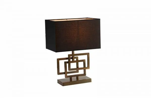 Bord lampe Granada gull h48cm skjerm 40x20cm firkant sort