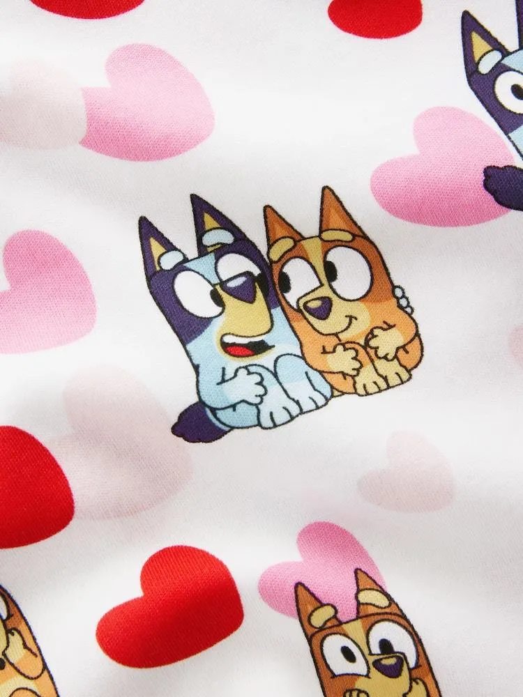 Pink Bluey Long Sleeved Snuggle 100% Cotton Pyjamas 2 Pack (12mths-8yrs)