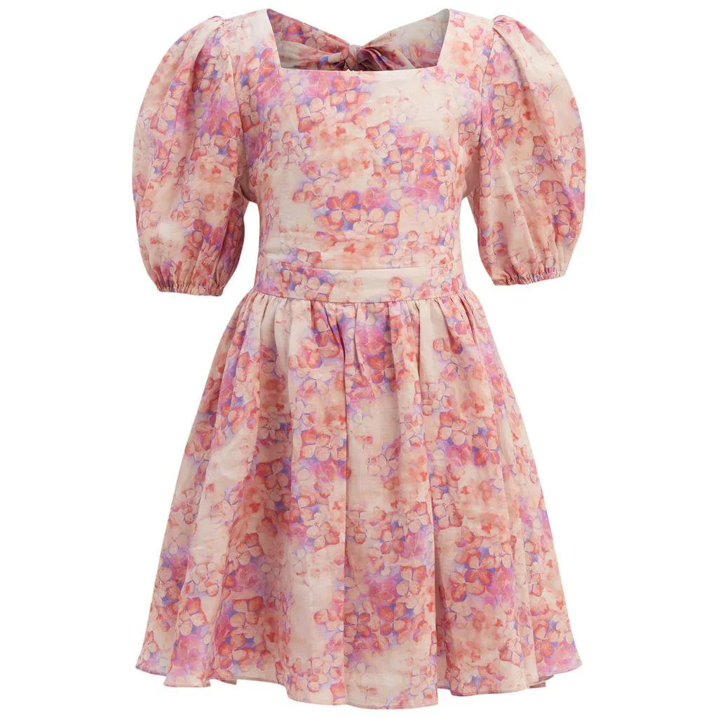 Marla Floral Mini Blomstret Kjole Peony