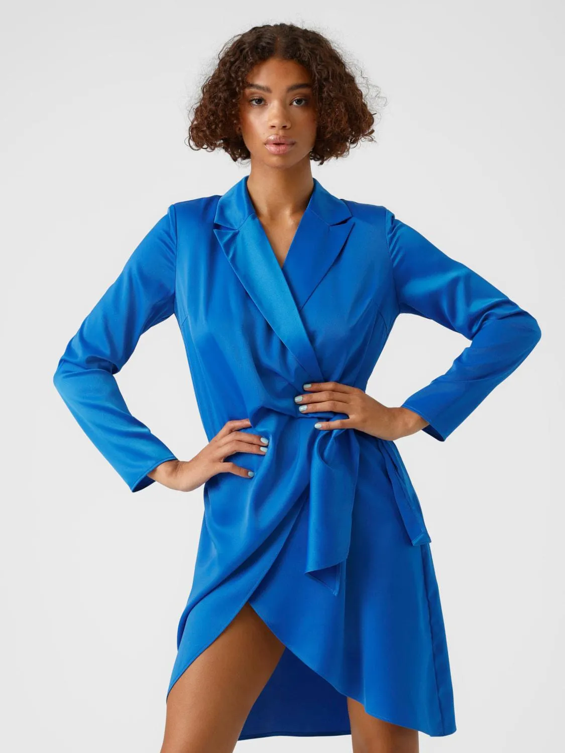 Slim Fit V-hals Normale ermer Kort kjole